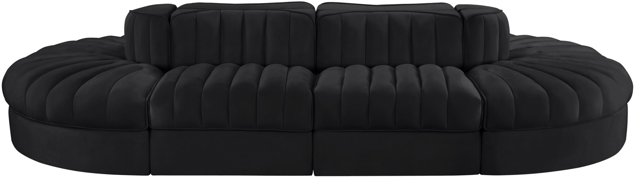 Rummi - Oval Velvet Performance Fabric Upholstered 8 Piece Modular Sectional - Simple Home Plus