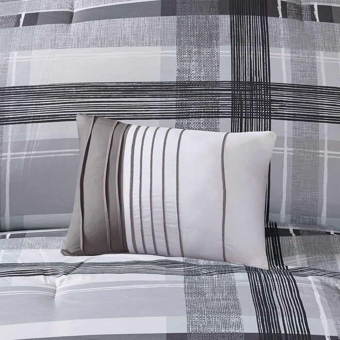 Rudy - Plaid Comforter Set - Black - Simple Home Plus