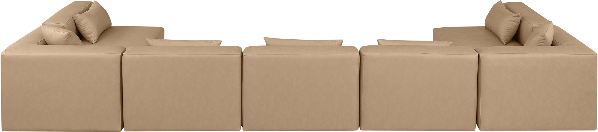 Cube - 7 Piece Modular U-Shaped Sectional - Tan - Simple Home Plus