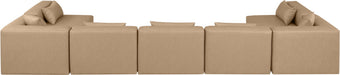 Cube - 7 Piece Modular U-Shaped Sectional - Tan - Simple Home Plus