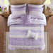 Caralie - 5 Piece Seersucker Comforter Set With Throw Pillows - Purple - Simple Home Plus