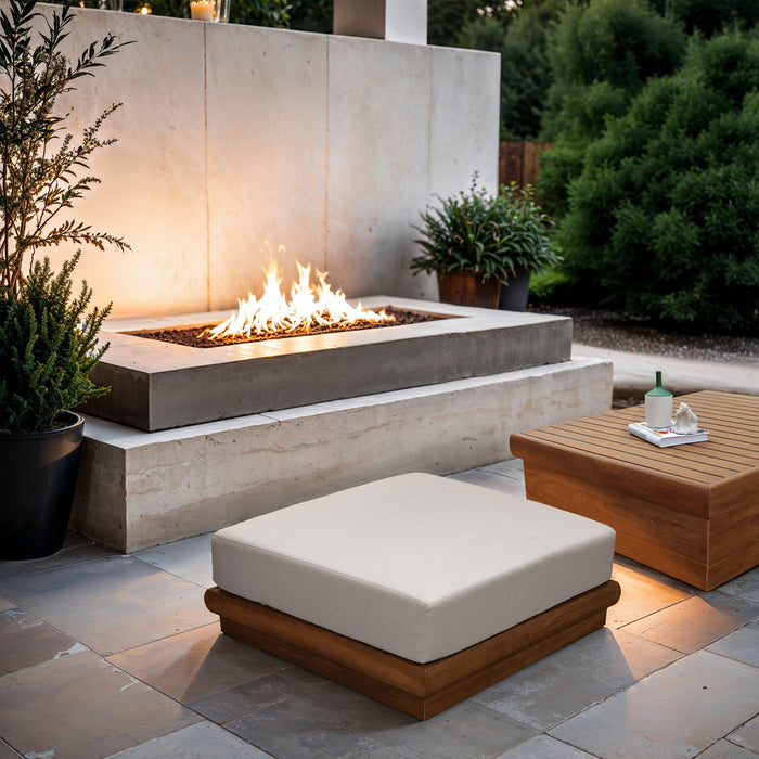 Mirella - Water Resistant Fabric Upholstered Outdoor Patio Modular Ottoman - Simple Home Plus