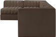 Rummi - Velvet Performance Fabric Upholstered 5 Piece Modular Sectional, L-Shaped (Right) - Simple Home Plus