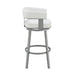 Lorin - 26" Counter Height Swivel Bar Stool - Silver / White - Simple Home Plus