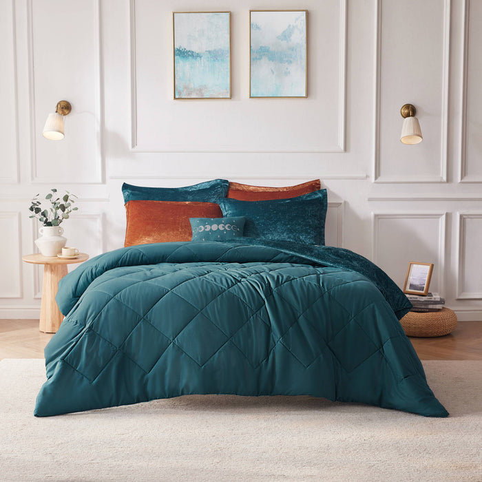 Felicia - Twin Duvet Cover Set - Teal - Simple Home Plus