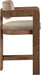 Sacha - Velvet Stool With Brown Base - Simple Home Plus