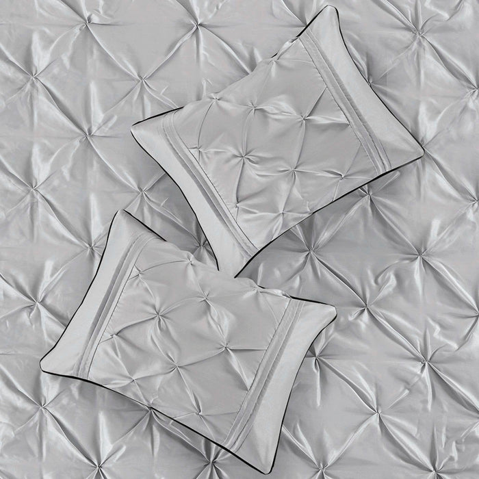 Laurel - King 7 Piece Tufted Comforter Set - Gray - Simple Home Plus