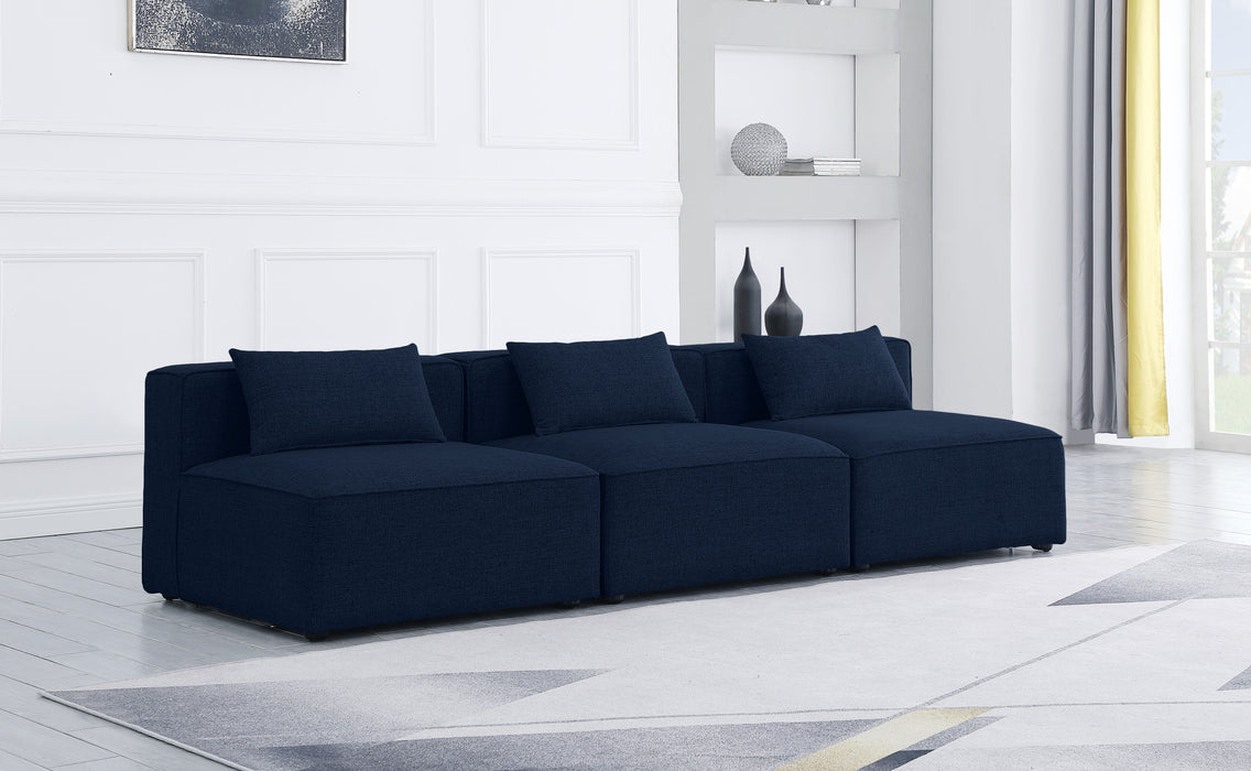 Cube - Linen Modular 3 Seat Armless Sofa - Simple Home Plus