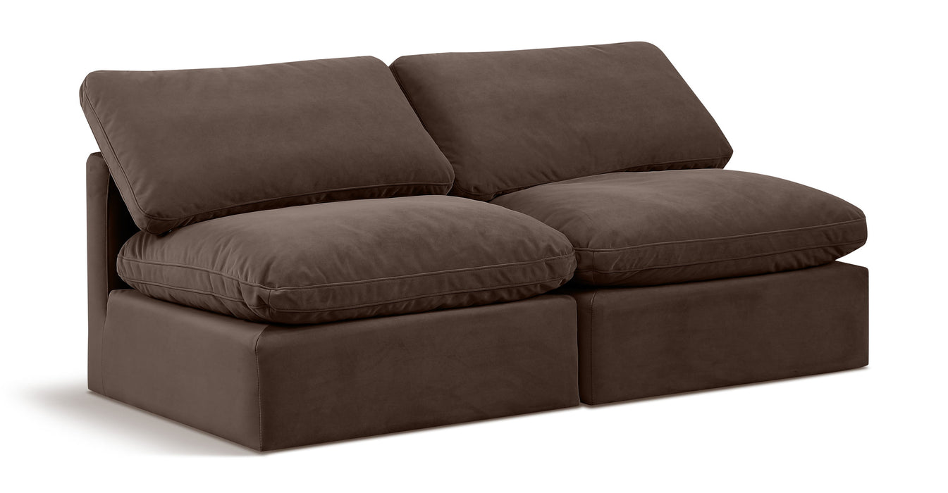 Indulge - Velvet 2 Seat Modular Armless Sofa - Simple Home Plus