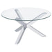 Kenzie - Round Tempered Glass Top Table - Simple Home Plus