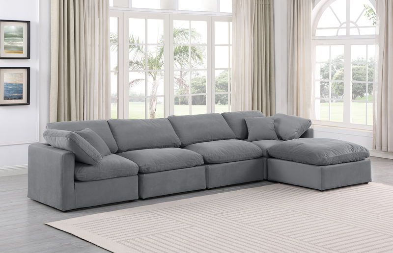 Indulge - Velvet 5 Piece Modular Sectional With Chaise