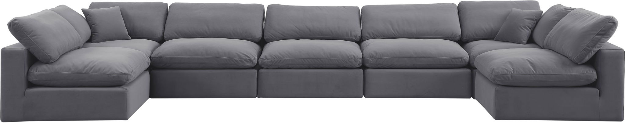 Comfy - 7 Piece Velvet Modular Armless Sectional - Simple Home Plus