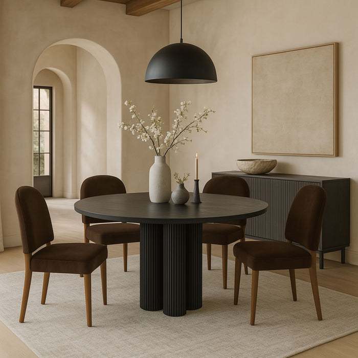 Varinelle - Velvet Dining Chair (Set of 2) - Walnut Frame - Simple Home Plus