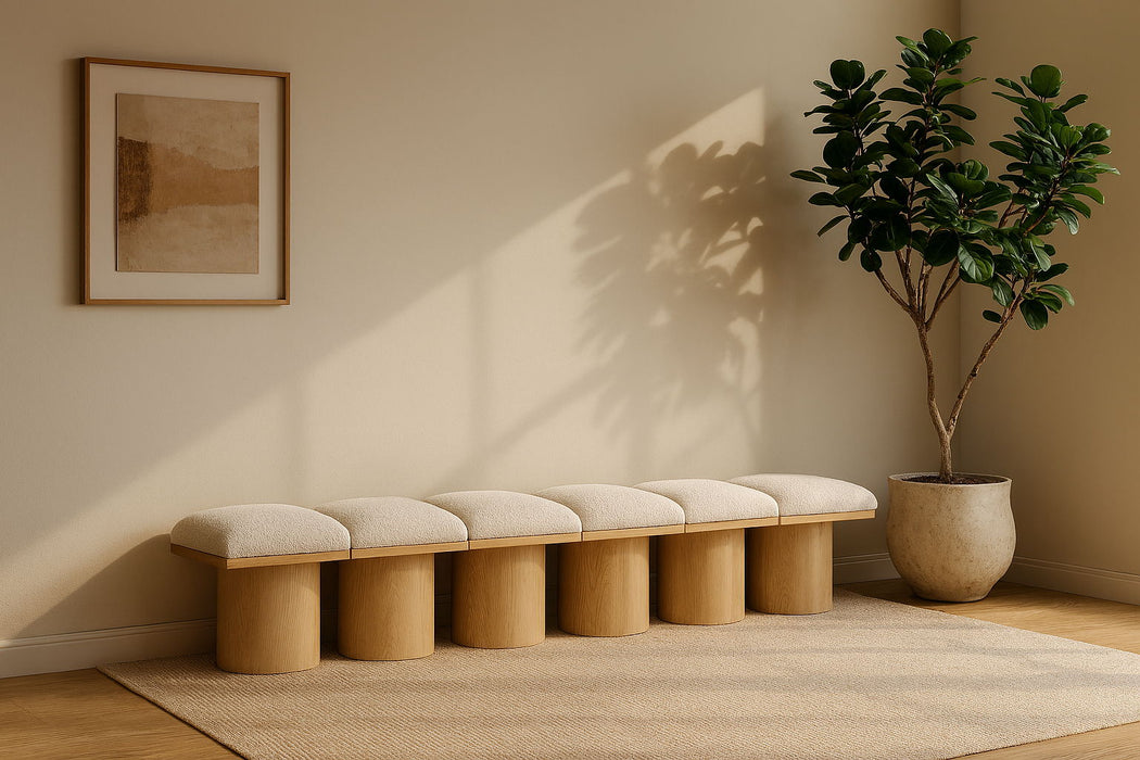 Pavilion - 6 Piece Modular Bench With Natural Base - Simple Home Plus