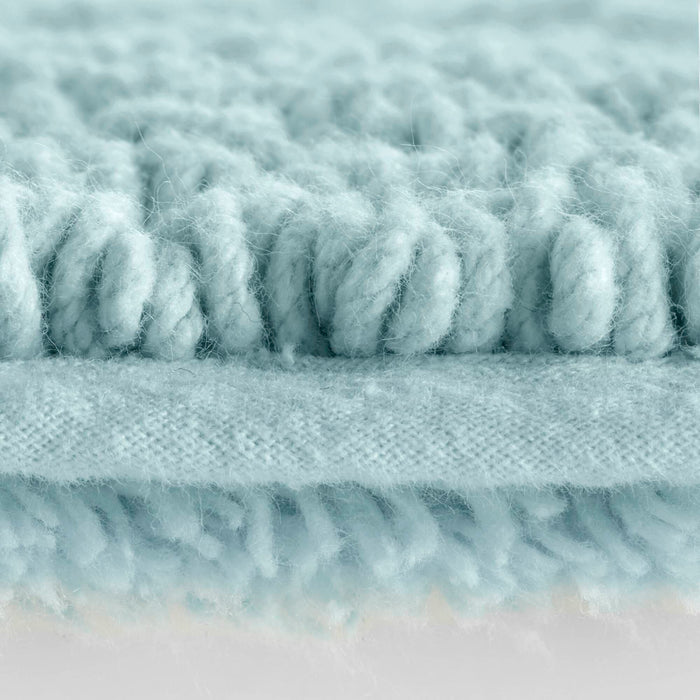 Splendor - 21" x 34" 100% Cotton Tufted 3000 GSM Reversible Bath Rug - Light Blue - Simple Home Plus