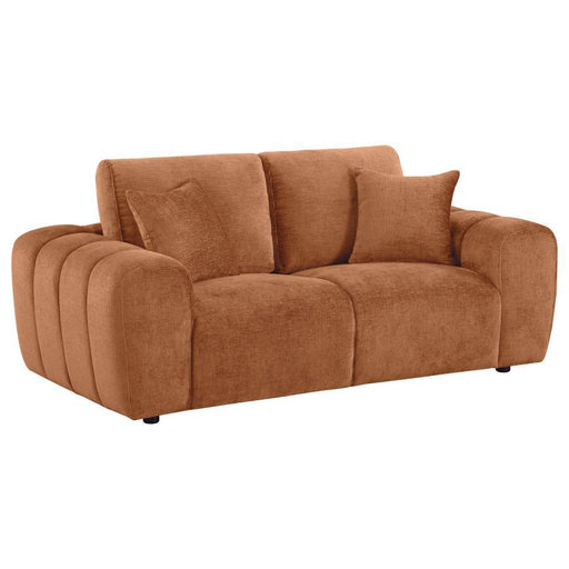 Burnett - Chenille Upholstered Wide Arm Loveseat - Simple Home Plus