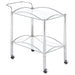 Shadix - 2-Tier Rectangular Glass Shelf Metal Bar Cart - Chrome - Simple Home Plus