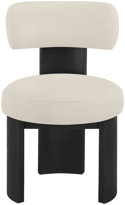 Atelier - Vegan Leather Upholstered Dining Chair (Set of 2) - Taupe / Painted Black - Simple Home Plus