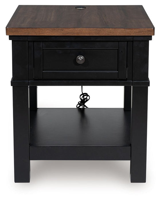 Wildenauer - Brown / Black - Rectangular End Table - Simple Home Plus