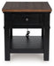 Wildenauer - Brown / Black - Rectangular End Table - Simple Home Plus