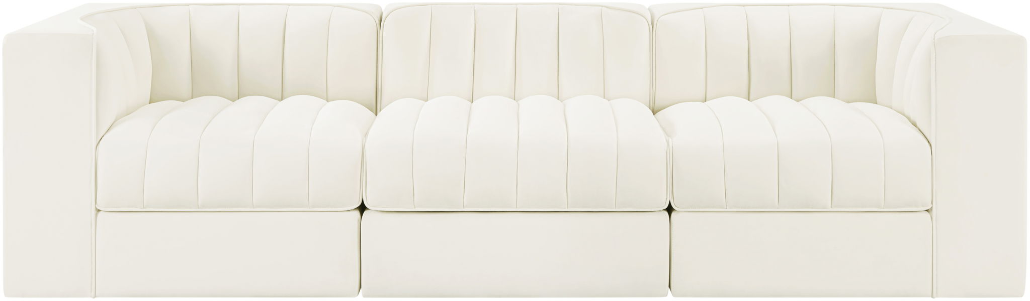 Rummi - Velvet Performance Fabric Upholstered 3 Piece Modular Sofa - Simple Home Plus