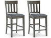 Hallanden - Black / Gray - Upholstered Barstool (Set of 2) - Simple Home Plus