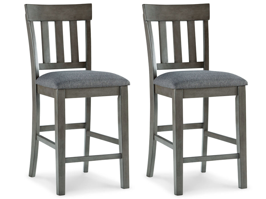 Hallanden - Black / Gray - Upholstered Barstool (Set of 2) - Simple Home Plus