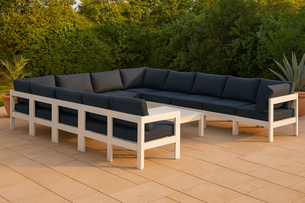 Nizuc - Outdoor Patio 12 Piece Modular Sectional With White Frame - Simple Home Plus