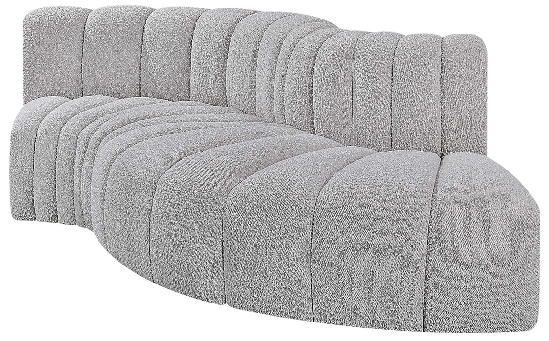 Arc - Boucle Fabric 4 Piece L-Shaped Modular Sofa - Simple Home Plus