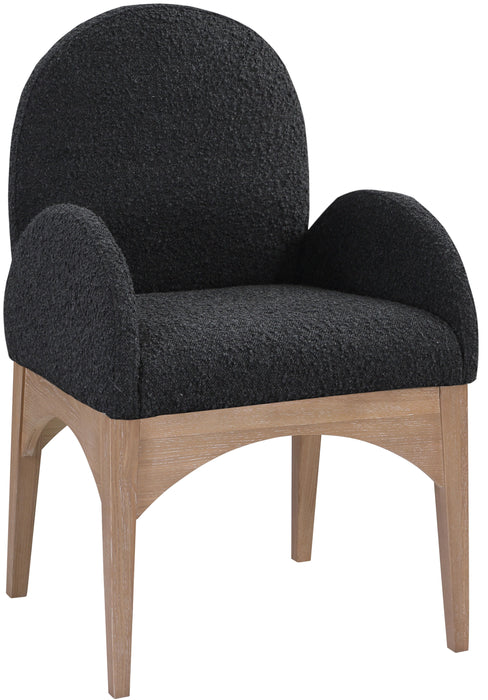 Waldorf - Boucle Dining Arm Chair With Natural Legs - Simple Home Plus