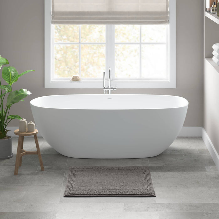 Splendor - 24" x 72" 100% Cotton Tufted 3000 GSM Reversible Bath Rug - Charcoal - Simple Home Plus