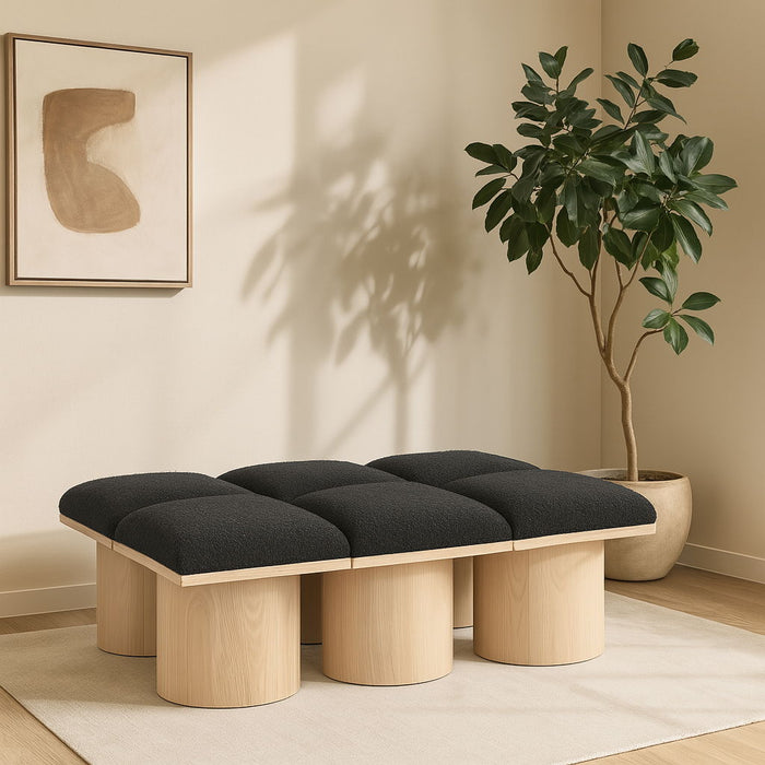 Pavilion - 6 Piece Modular Bench With Natural Base - Simple Home Plus