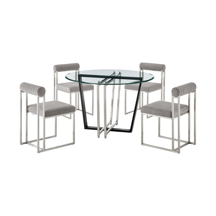 Devi Anastasia - Round Glass Dining Table Set - Simple Home Plus