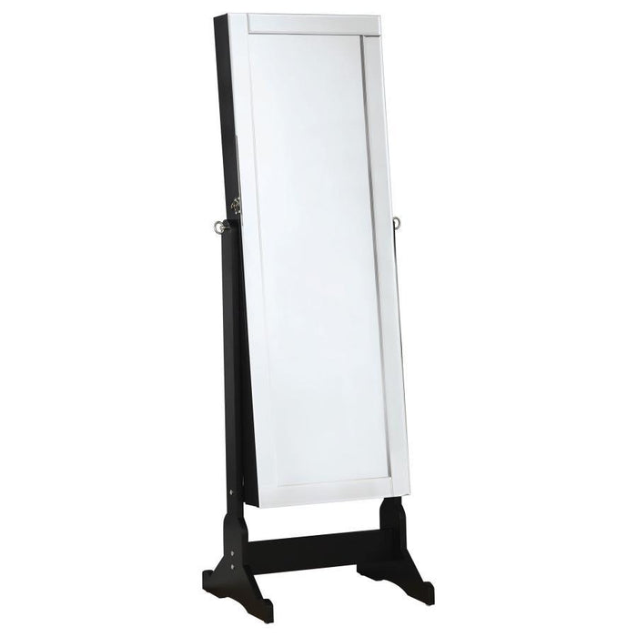 Cortez - Cheval Mirror With Jewelry Storage - Black - Simple Home Plus