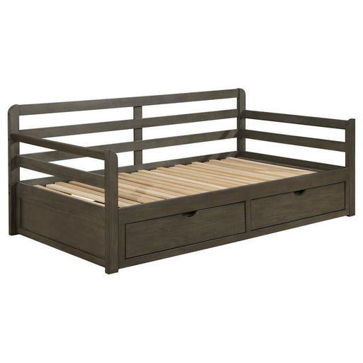 Sorrento - 2-Drawer Twin Long Daybed With Extension Trundle - Gray - Simple Home Plus