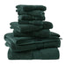 800GSM - 8 Piece Antimicrobial Towel Set - Dark Green - Simple Home Plus