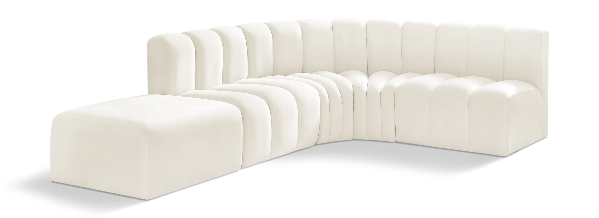Arc - Velvet 5 Piece Corner Modular Sofa - Simple Home Plus