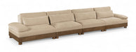 Turin - Chenille Fabric Upholstered Modular Sectional - Beige - Simple Home Plus