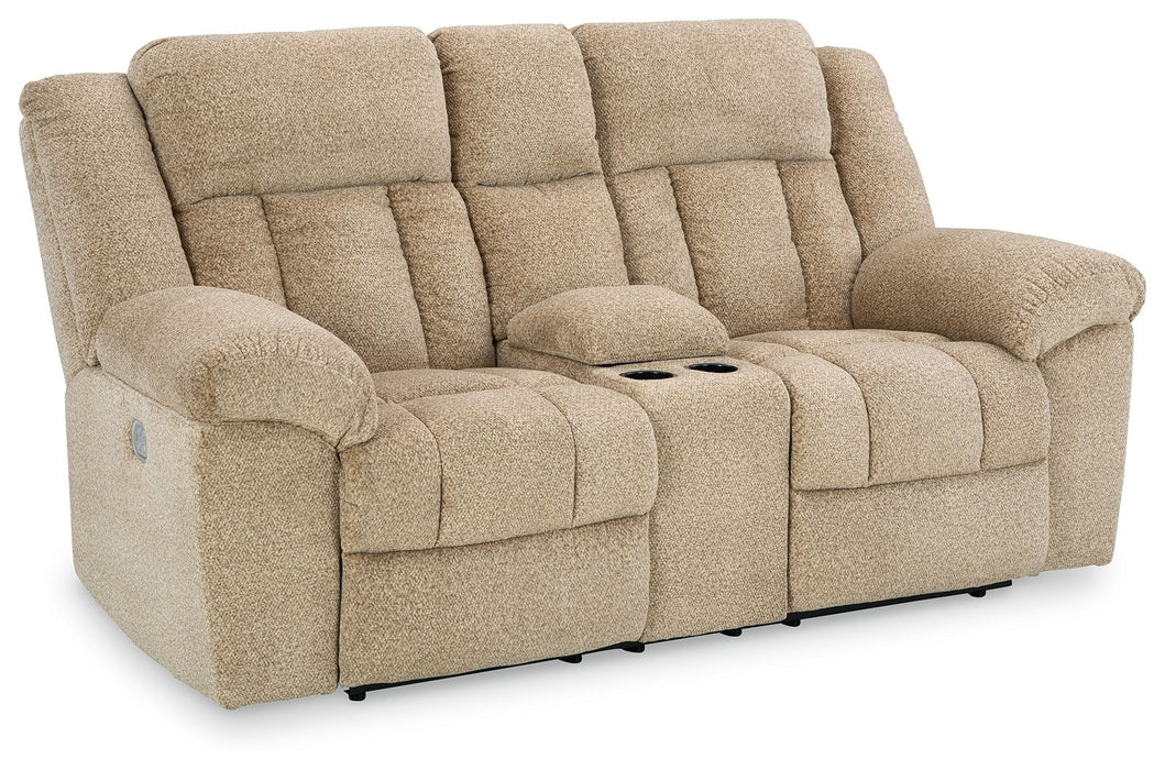 Tip-off - Power Reclining Loveseat With Console / Adj Headrest - Simple Home Plus