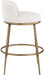 Ferro - Performance Fabric Upholstered Bar Stool - Cream / Antique Brass - Simple Home Plus