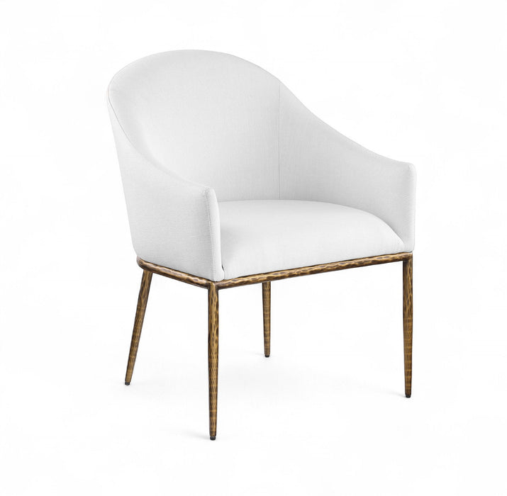 Ferro - Upholstered Dining Arm Chair With Brushed Gold Legs - Simple Home Plus