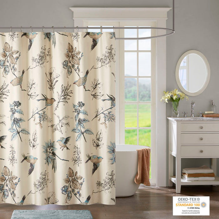 Quincy - Printed Shower Curtain - Khaki - Simple Home Plus