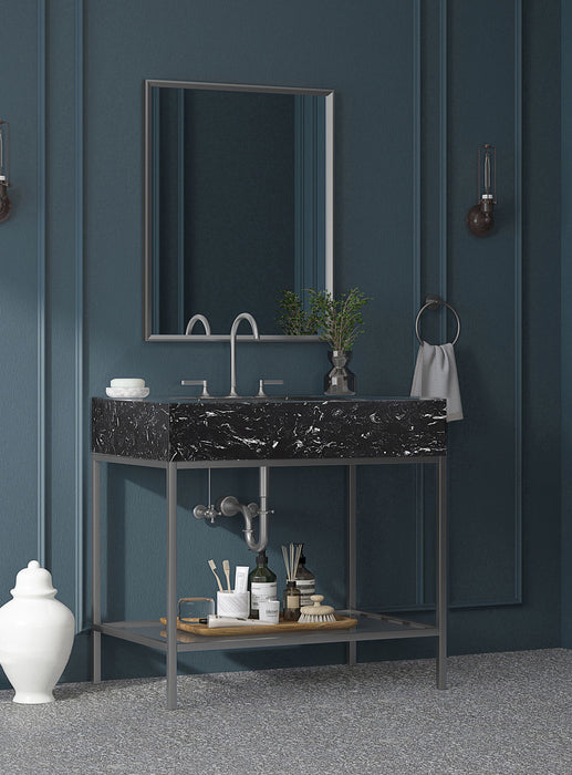 Marmo - Engineered Marble Bathroom Vanity With Chrome Base - Simple Home Plus