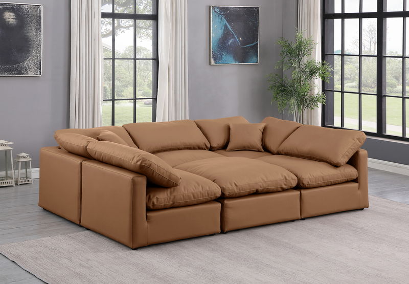 Indulge - Faux Leather 6 Piece Modular Sectional
