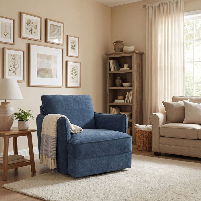 Carly - Swivel Chair - Blue - Simple Home Plus