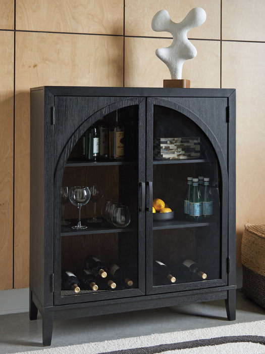 Armenleigh - Black / Brown - Bar Cabinet - Simple Home Plus