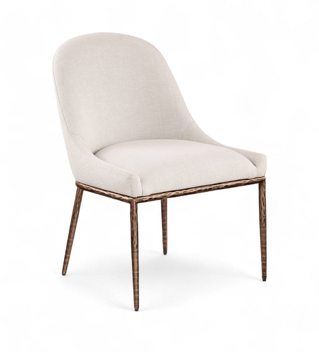 Ferro - Upholstered Dining Side Chair With Brushed Bronze Legs - Simple Home Plus