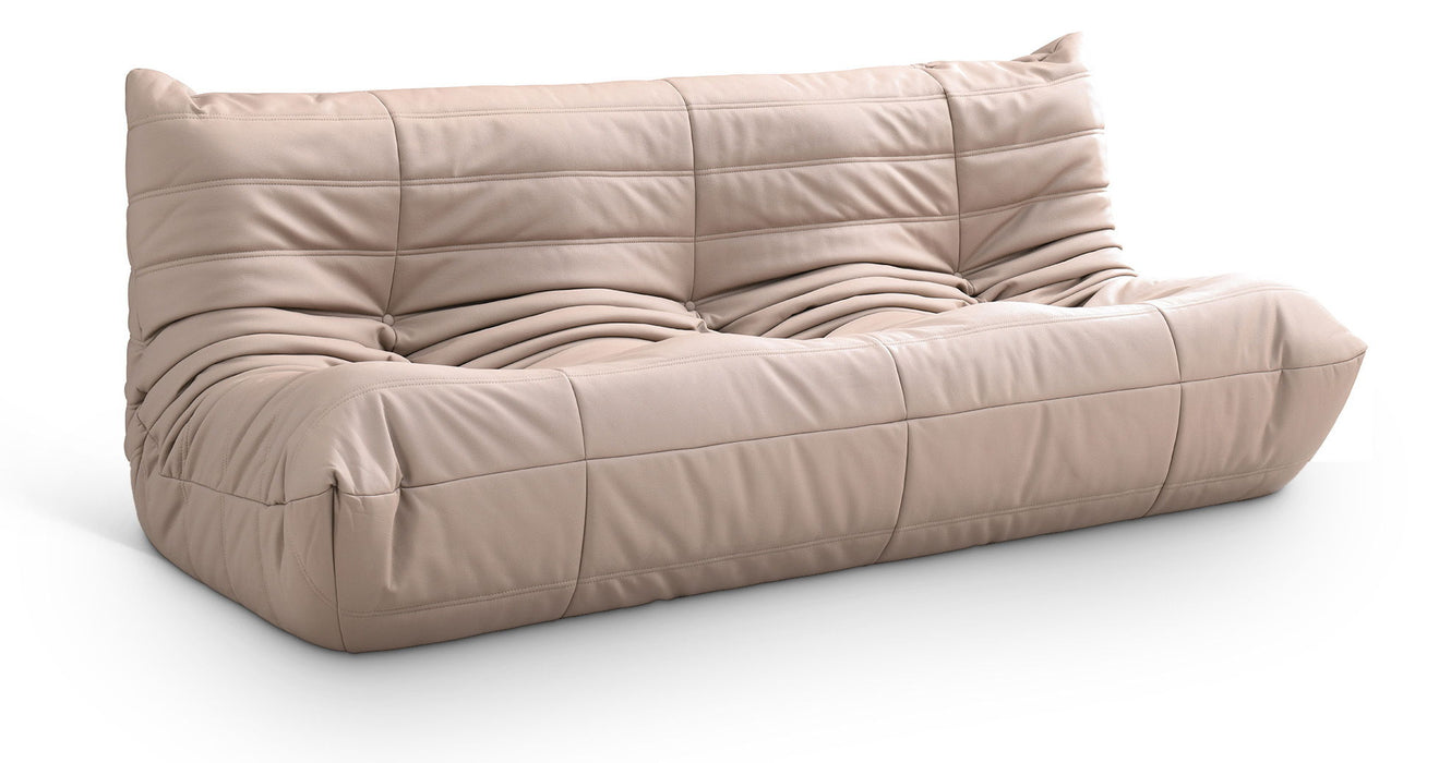 Relax - Vegan Leather 77.75" Upholstered Sofa - Tan - Simple Home Plus