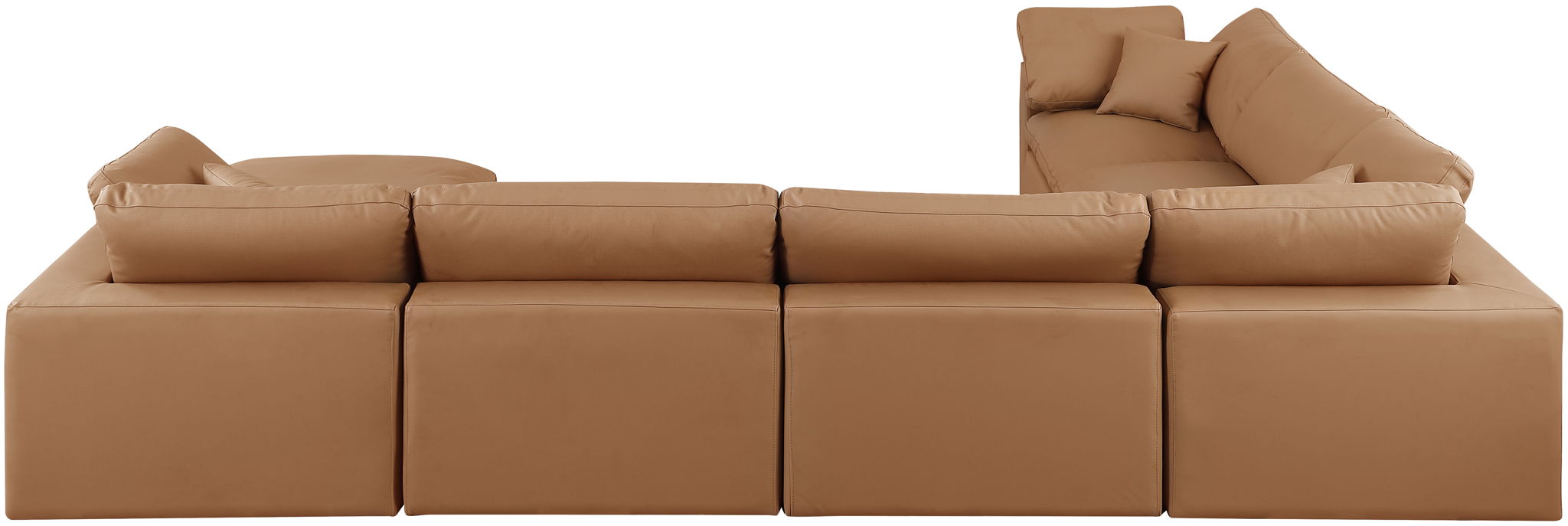 Comfy - 7 Piece Faux Leather Modular Sectional With Chaise - Simple Home Plus