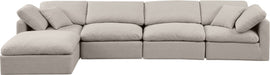Indulge - Linen 5 Piece Modular Sectional With Chaise - Simple Home Plus